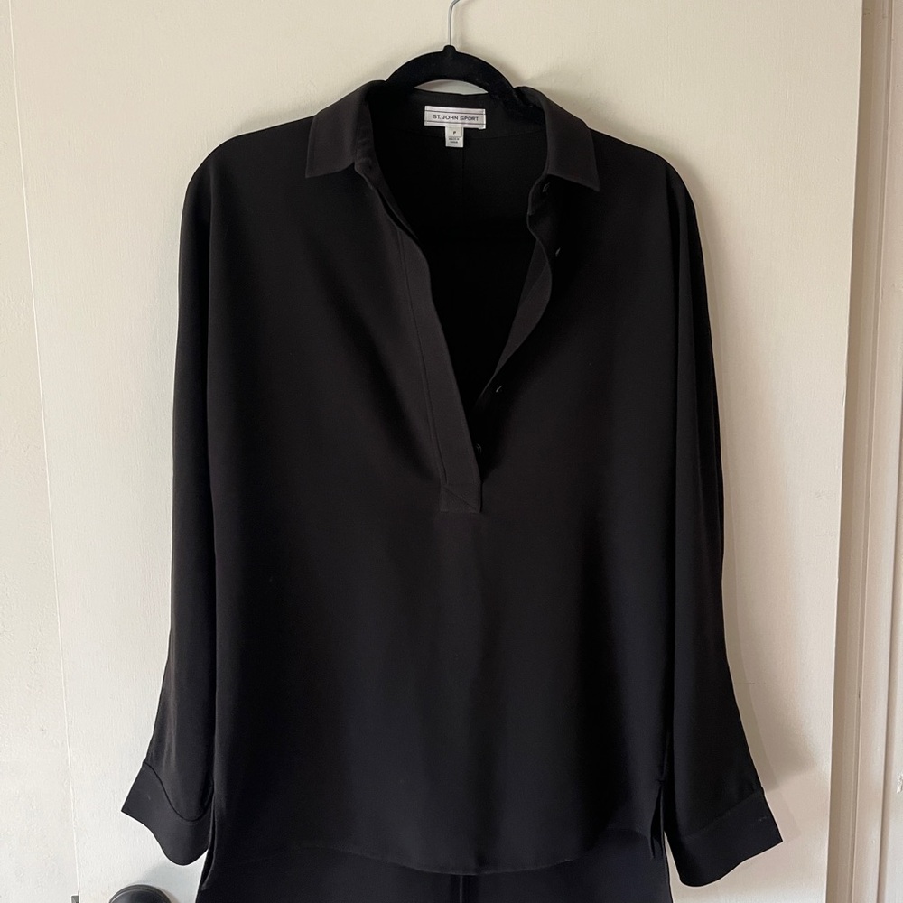 St. John Sport Black Blouse